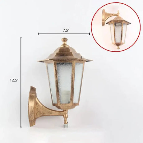Vintage Aluminum Lantern Wall Sconce - Garden Mounted Lighting Bronze / Small
