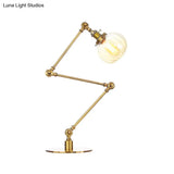 Vintage Amber/Clear Glass Table Lamp With Global Styling For Bedroom 1-Light Black/Bronze Finish