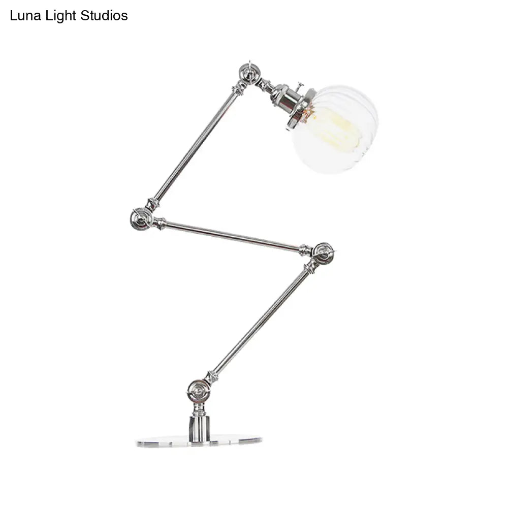 Vintage Amber/Clear Glass Table Lamp With Global Styling For Bedroom 1-Light Black/Bronze Finish