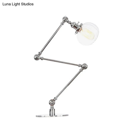 Vintage Amber/Clear Glass Table Lamp With Global Styling For Bedroom 1-Light Black/Bronze Finish