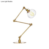 Vintage Amber/Clear Glass Table Lamp With Global Styling For Bedroom 1-Light Black/Bronze Finish