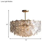 Vintage Beveled K9 Crystal Chandelier - Brass Circular Ceiling Pendant Light Fixture For Living Room