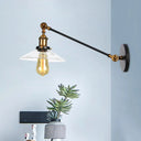 Vintage Black/Brass/Bronze Cone Glass Sconce Light - 8/12 Arm Brass / 12
