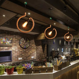 Vintage Black Finish Hemp Rope Suspension Lamp With Unique Triangle/Round Frame Design - 1 Light /