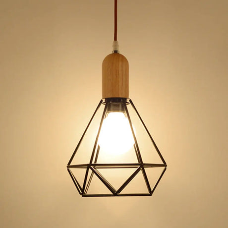 Vintage Black Metal Pendant Lamp For Restaurant With Diamond Urn And Pumpkin Design /