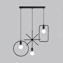 Vintage Black Metal Pendant Light For Dining Room - Multi Hanging Ceiling Fixture With Exposed Bulb