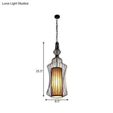 Vintage Black Metal Pendant Light - Oval/Gourd/Lantern Design 1-Light Ideal For Dining Room Ceiling