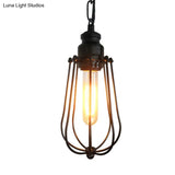 Vintage Black/Rust Pendant Bedroom Ceiling Light With Metal Shade