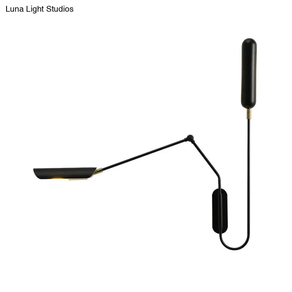 Vintage Black Tubular Wall Mounted Lamp - Metal 2-Light Living Room Fixture
