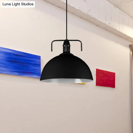 Vintage Blue/Green Metal Pendant Light - 12’/14’/16’ Wide 1-Light Indoor Hanging Ceiling With Cord