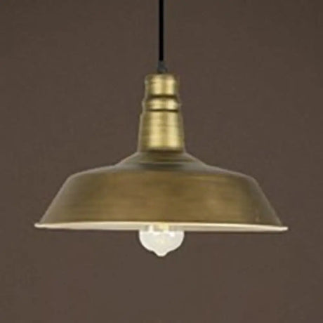 Vintage Brass Barn Pendant Light - Rustic Metal Restaurant Ceiling Hanging Lamp Antique