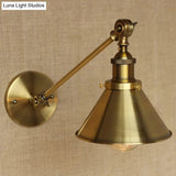 Vintage Brass/Bronze Wall Lamp: Metal Tapered Sconce Lighting For Bedroom Bedside