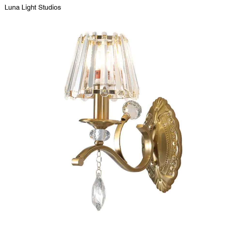 Vintage Brass Cone Wall Sconce Light For Living Room - Traditional Lighting (1/2 Heads)