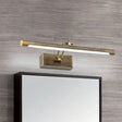 Vintage Brass/Gold Finish Tubular Wall Lamp - Led Vanity Lighting For Bathroom Brass / 16