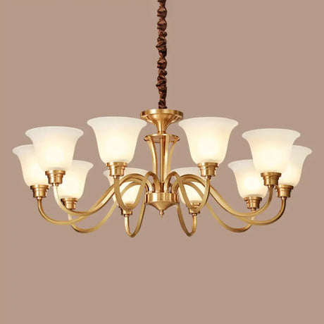 Vintage Brass Pendant Chandelier With Frosted Glass For Flared Stair Ceilings 10 /