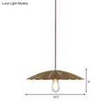 Vintage Brass Scalloped Hanging Ceiling Light Pendant For Study Room - 1