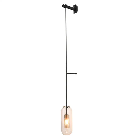 Vintage Brass Wall Lamp With Clear Glass Cylinder Shade - 1-Light Sconce For Corridor & Living Room