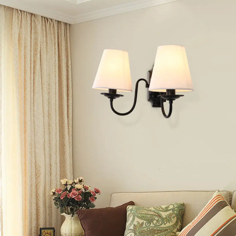 Vintage Bucket Shade Wall Light In Black - Perfect For Living Room Décor 2 /