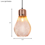 Vintage Bulb Cage Pendant Light In Rose Gold For Restaurants