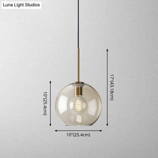 Vintage Cafe Pendant Lamp With Geometric Glass Shade In Brass - 1-Light Hanging Light