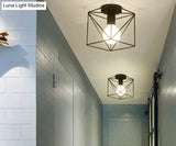 Vintage Ceiling Lights Lustre Luminaria Led Lamp Loft Iron Cage Fixtures Lighting