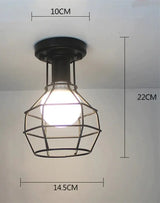 Vintage Ceiling Lights Lustre Luminaria Led Lamp Loft Iron Cage Fixtures Lighting 17