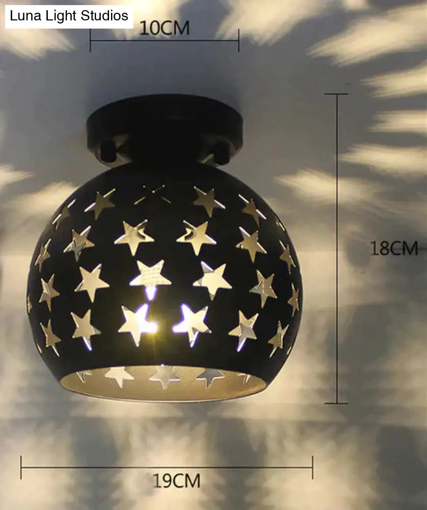 Vintage Ceiling Lights Lustre Luminaria Led Lamp Loft Iron Cage Fixtures Lighting