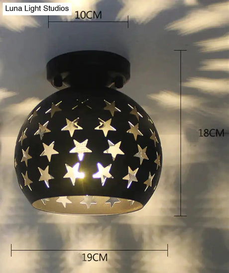 Vintage Ceiling Lights Lustre Luminaria Led Lamp Loft Iron Cage Fixtures Lighting