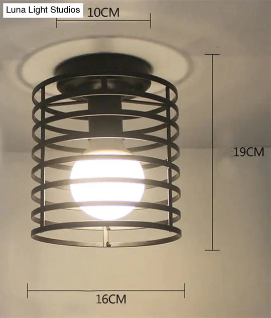 Vintage Ceiling Lights Lustre Luminaria Led Lamp Loft Iron Cage Fixtures Lighting