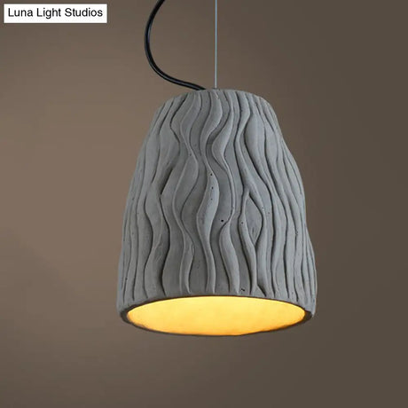 Vintage Cement Grey Dome Ceiling Light Coffee House Hanging Lamp Fixture 1 Head 6’ Or 10’ Wide