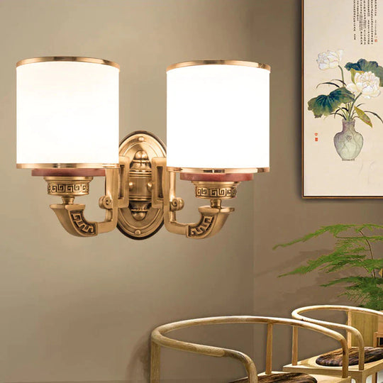 Vintage chinesische Schlafzimmer Studie Voll Kupfer Wandleuchte