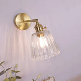 Vintage Clear Glass Wall Mounted Lamp - Single-Bulb Light Fixture For Bedroom / K