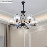 Vintage Crystal Block Ceiling Light - Tapered Design With 3/6 Hanging Lights For Dining Room In
