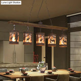 Vintage Cylinder Island Chandelier With Metal And Fabric Shade - 3/5/6 Lights Rustic Hanging Lamp