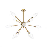 Vintage Diamond Hanging Fixture Chandelier - Amber/Clear Glass 9/12/15 Heads Adjustable Rod For