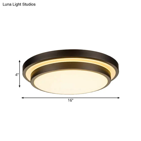 Vintage Dual - Layered Iron Led Ceiling Light In Black For Living Room - 11’/16’/19.5’ W