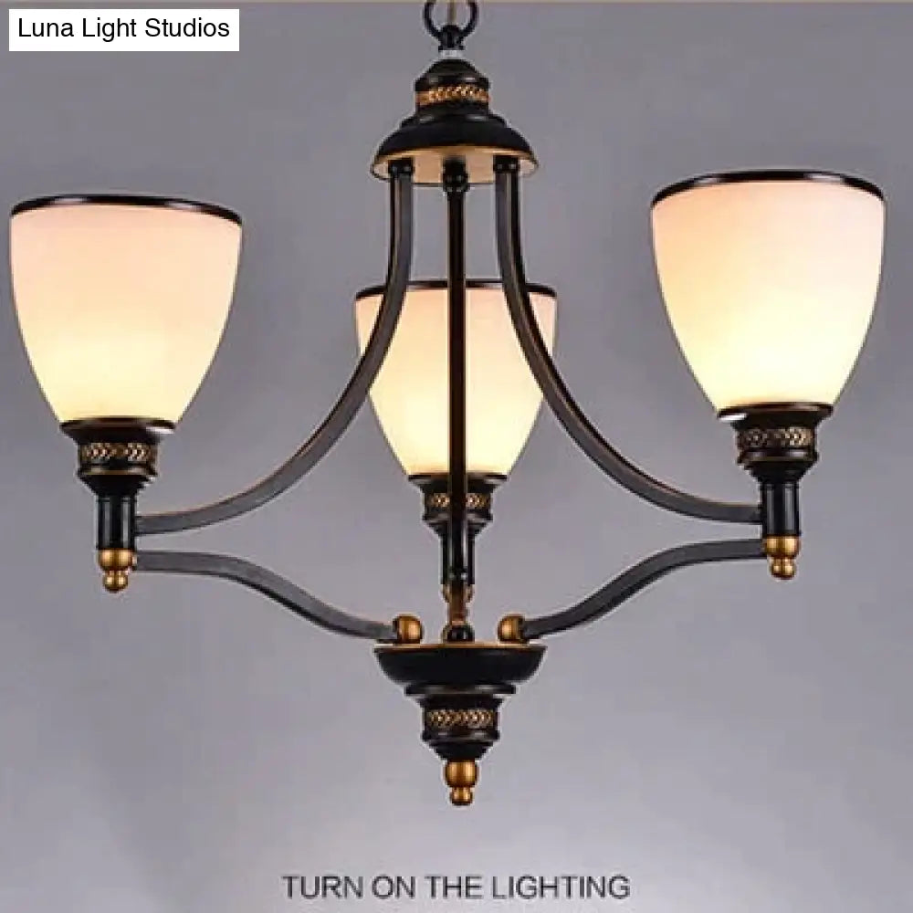 Vintage European Style Oil Rubbed Bronze 3/5/6/8 Light Glass Chandelier Shades