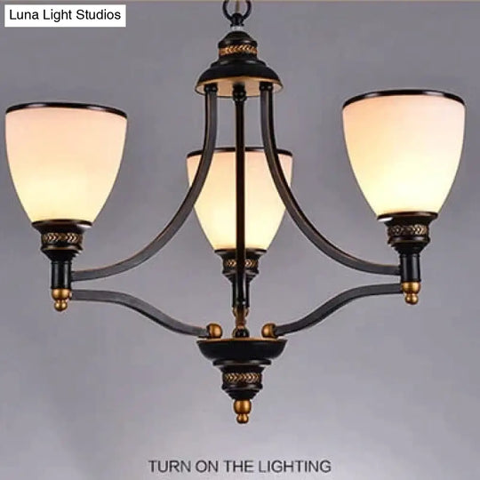 Vintage European Style Oil Rubbed Bronze 3/5/6/8 Light Glass Chandelier Shades
