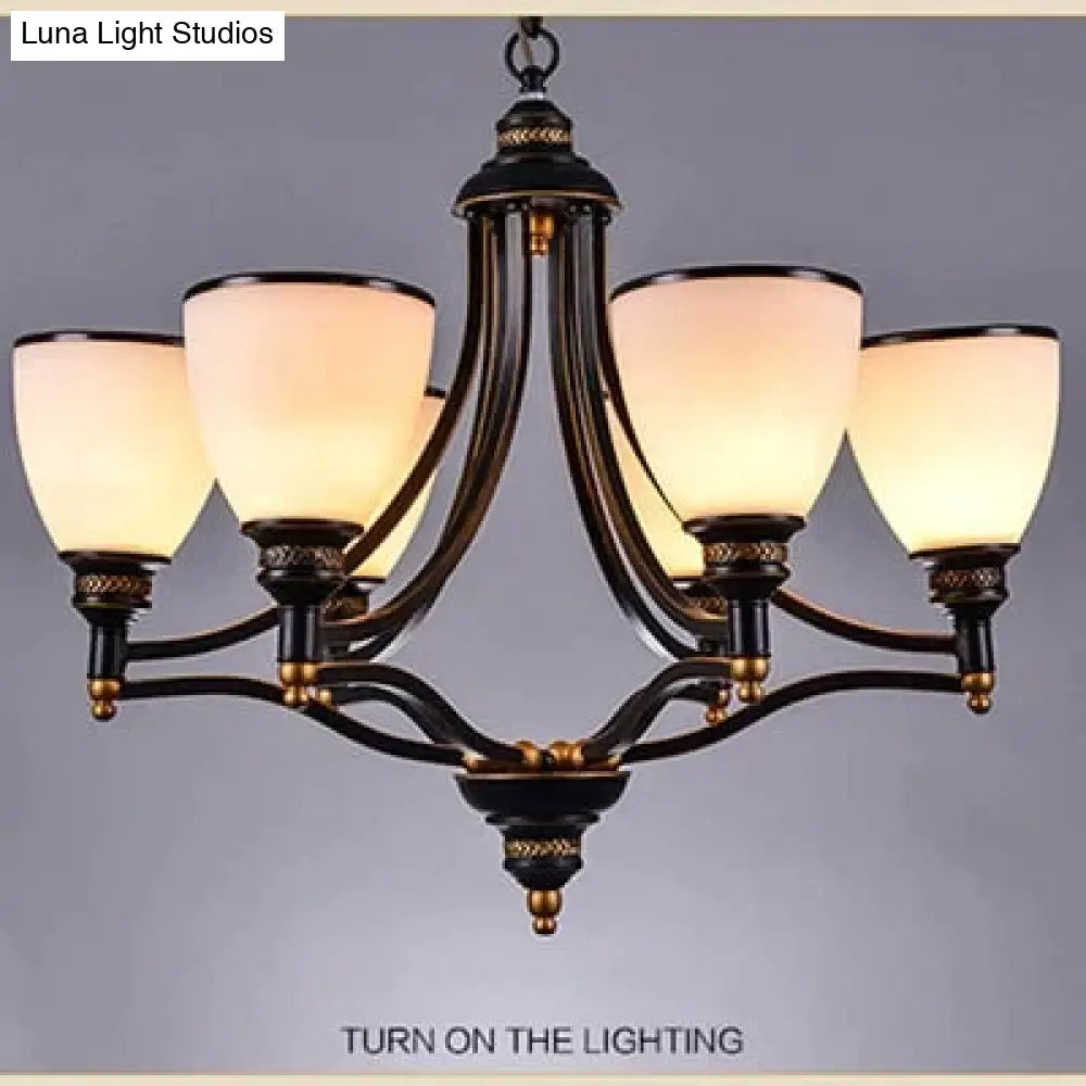 Vintage European Style Oil Rubbed Bronze 3/5/6/8 Light Glass Chandelier Shades