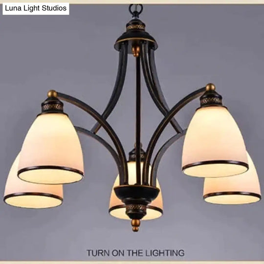 Vintage European Style Oil Rubbed Bronze 3/5/6/8 Light Glass Chandelier Shades