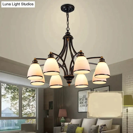 Vintage European Style Oil Rubbed Bronze 3/5/6/8 Light Glass Chandelier Shades