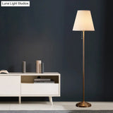 Vintage Fabric Standing Floor Lamp With Pleated Brown Shade & Pull Chain For Living Room - 1 Head
