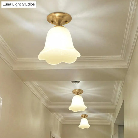 Vintage Floral Gold Ceiling Light Flush Mount