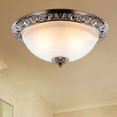 Vintage Frosted Glass Bronze/Copper Flushmount Ceiling Lamp - 2 Bulb 11’/13’/15’ W Copper / 11’