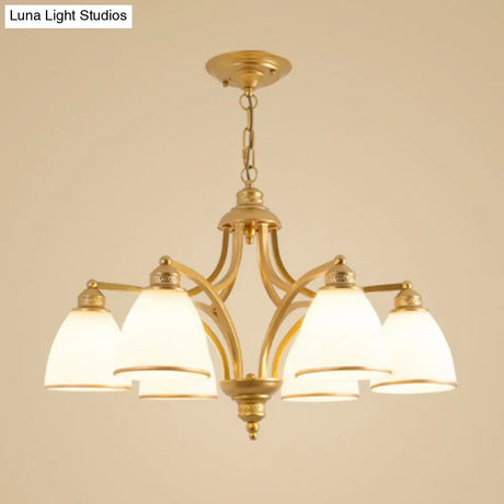 Vintage Frosted Glass Chandelier Pendant Light For Living Room Decor