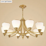 Vintage Frosted Glass Chandelier Pendant Light For Living Room Decor