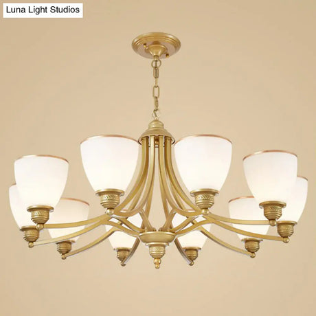 Vintage Frosted Glass Chandelier Pendant Light For Living Room Decor
