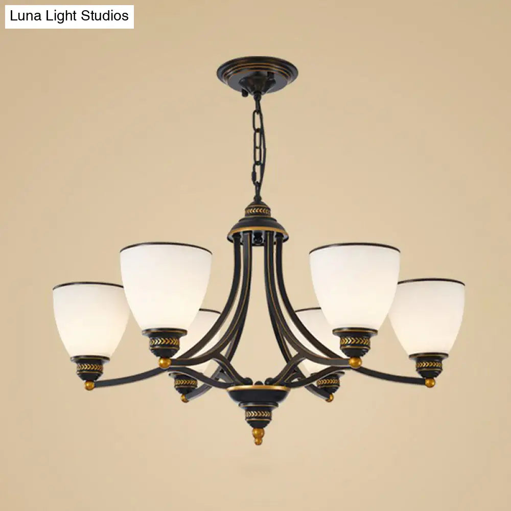Vintage Frosted Glass Chandelier Pendant Light For Living Room Decor