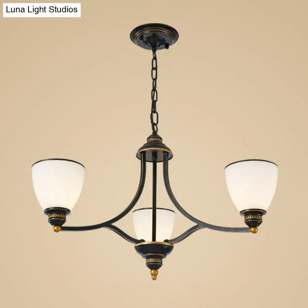 Vintage Frosted Glass Chandelier Pendant Light For Living Room Decor