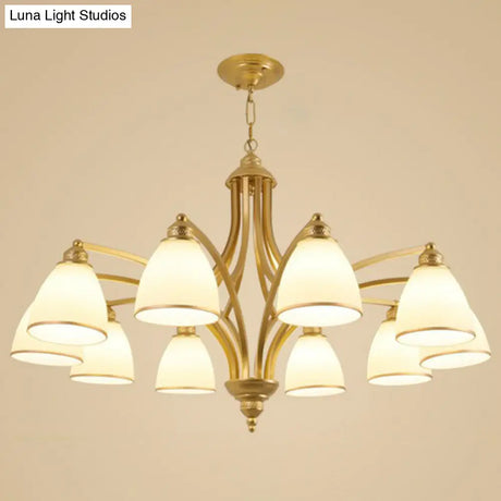 Vintage Frosted Glass Chandelier Pendant Light For Living Room Decor